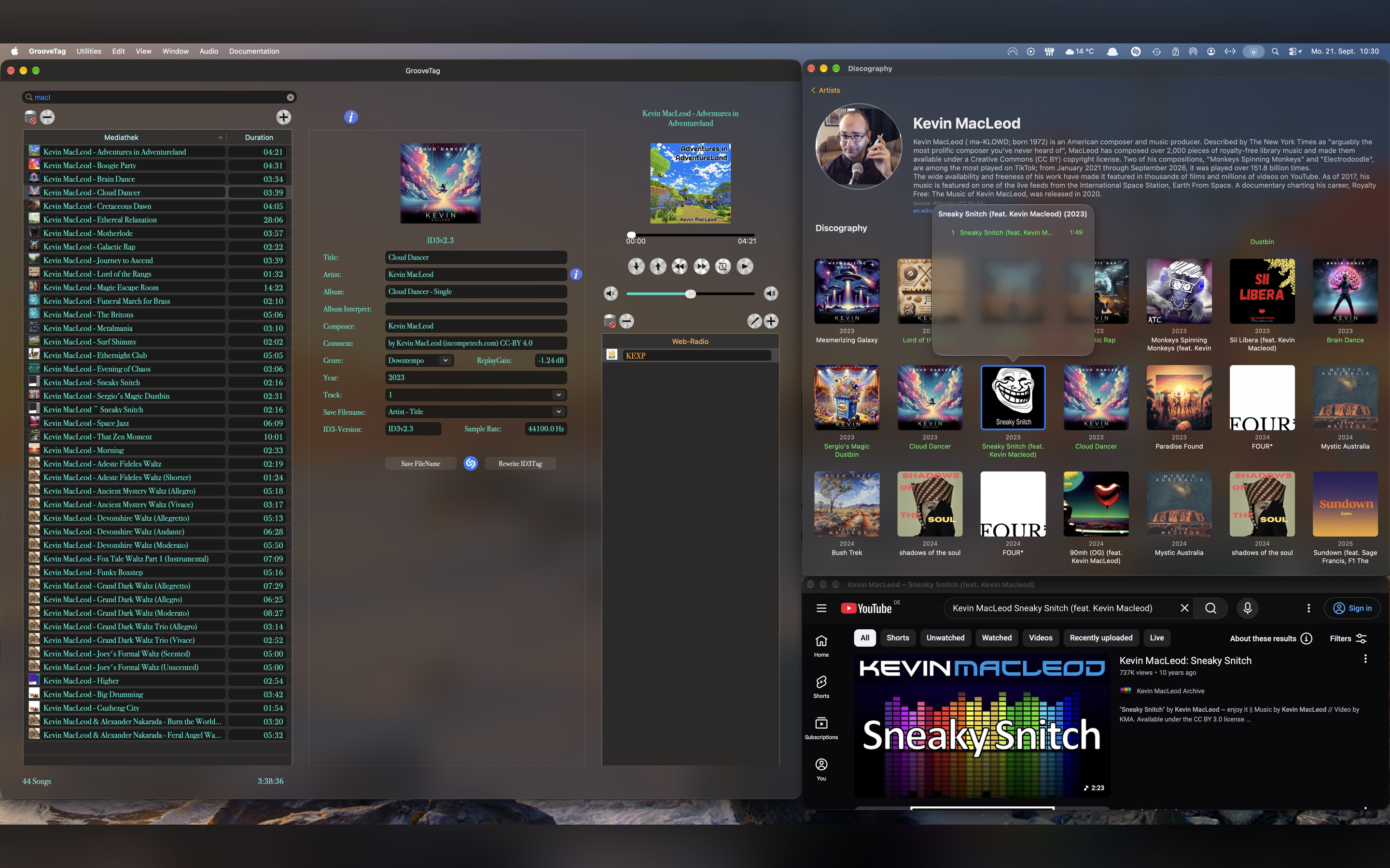 GrooveTag Diskografie mit Wikipedia-Biografie und eingebettetem YouTube-Player